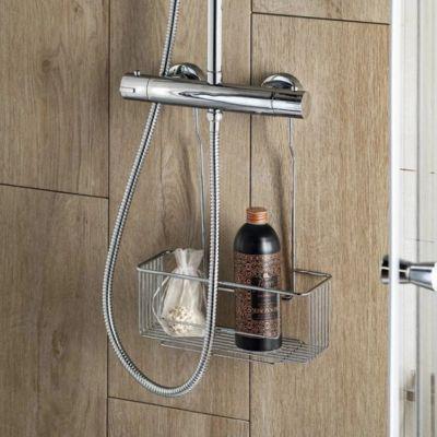 Aqualine fali csaptelepre akasztható polc, króm 26x37,5x11cm (37006)