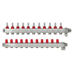 Danfoss 11 körös osztó-gyűjtő rozsdamentes, 6bar (088U0761)