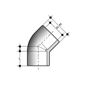 Aliaxis KM PVC könyök 50/45° (HIV050)