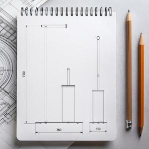 AWD WC kefe és papír tartó állvány, matt fekete (AWD02071631)