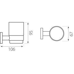 Ferro Grace üveg fogmosópohár tartóval (AC03)
