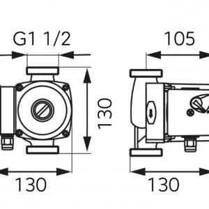 Ferro keringető szivattyú 25-60 130mm használati melegvízre (0204W)