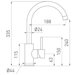 Ferro Lugio álló mosogató csaptelep (BLG4)