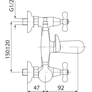 Ferro Retro New kádtöltő csaptelep zuhanyszettel (XD11)