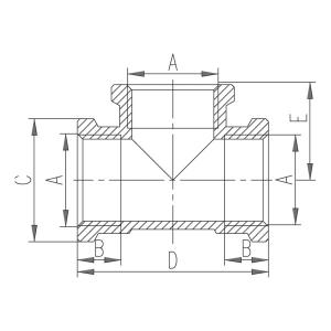 Ferro sárgaréz egál T-idom 5/4" (T05Z)