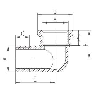 Ferro sárgaréz könyök 6/4" KB (K14Z)