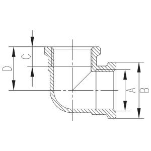 Ferro sárgaréz könyök, BB G1" (K05Z)