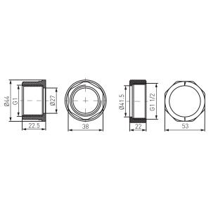 Ferro sárgaréz szivattyú hollandi 6/4" x 1" (1 pár) (SG18)