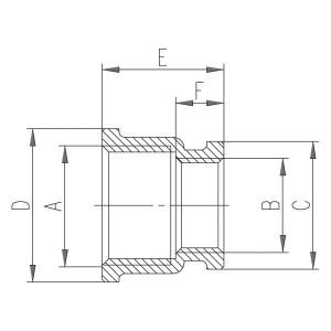 Ferro sárgaréz szűkített karmantyú 2"-5/4" BB (M16Z)
