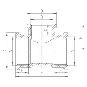 Ferro sárgaréz szűkített T-idom G1 G1/2 (T09Z)