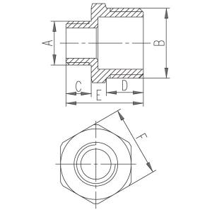 Ferro sárgaréz szűkítő közcsavar 2"-5/4" KK (N19Z)