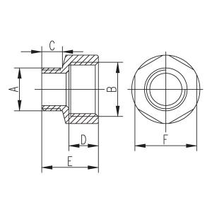 Ferro sárgaréz szűkítő menetes 3/8"K-1/2"B (RN02Z)