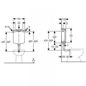 Geberit AP116 falon kívüli WC tartály, 2 mennyiséges öblítés (136.430.11.1)