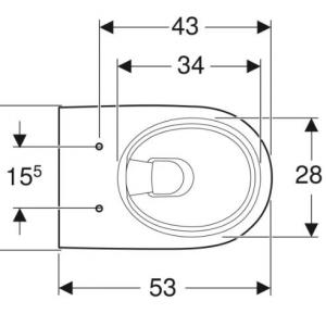 Geberit Selnova fali WC, mélyöblítésű, részben zárt forma, Rimfree (501.545.01.1)