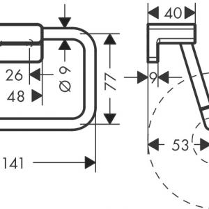 Hansgrohe AddStoris WC papír tartó fedlap nélkül króm (41771000)