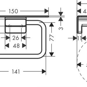 Hansgrohe AddStoris WC papír tartó polccal, króm (41772000)