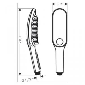 Hansgrohe DogShower kutyazuhany 150, 3 jet, masszírozó fúvókákkal, égkék (26640540)