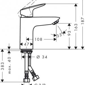 Hansgrohe Logis egykaros mosdócsaptelep push-open lefolyógarnitúrával (71107000)