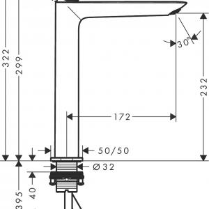 Hansgrohe Logis Fine egykaros mosdócsaptelep 240 lefolyó-garnitúra nélkül (71258000)