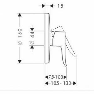 Hansgrohe Metris egykaros zuhanycsaptelep falsík alatti szereléshez (31685000)