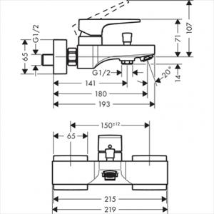 Hansgrohe Metropol falsíkon kívüli egykaros kádcsaptelep (32540000)