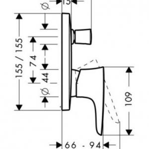 Hansgrohe PuraVida egykaros, falsík alatti kád csaptelep színkészlet, fehér/króm (15445400)