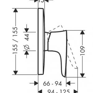 Hansgrohe PuraVida falsík alatti egykaros zuhanycsaptelep színkészlet (15665400)