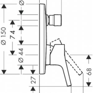 Hansgrohe Talis S falsík alatti kádcsaptelep színkészlet (72405000)