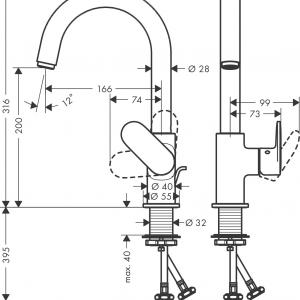 Hansgrohe Vernis Blend 210 Egykaros mosdócsaptelep automata lefolyógarnitúrával,króm