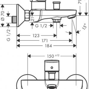 Hansgrohe Vernis Blend egykaros kádcsaptelep króm (71440000)