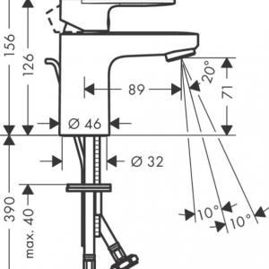 Hansgrohe Vernis Blend egykaros mosdócsaptelep 70, automata lefolyógarnitúrával króm,71550000