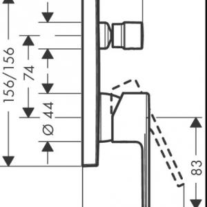 Hansgrohe Vernis Shape egykaros kádcsaptelep falsík alatti szereléshez matt fekete 71468670