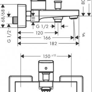 Hansgrohe Vernis Shape egykaros kádcsaptelep matt fekete 71450670