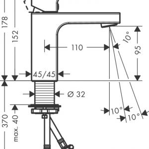 Hansgrohe Vernis Shape egykaros mosdócsaptelep 100, leeresztö nélkül 71569000