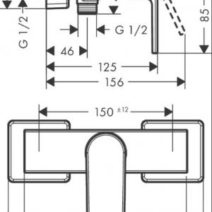 Hansgrohe Vernis Shape egykaros zuhanycsaptelep matt fekete (71650670)