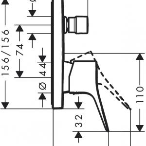 Hansgrohe Vivenis Egykaros kádcsaptelep falsík alatti szereléshez, 2 fogyasztóhoz (75415000)