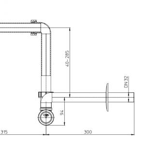 HL137N/30 mosdószifon DN32x5/4'' rozettával