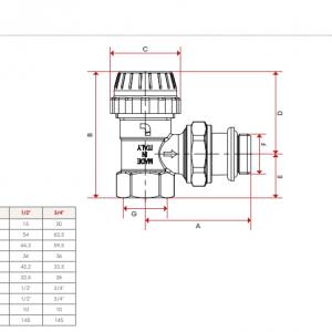Itap 1/2'' DN15 10 bar radiátorszelep sarok (9940012C)