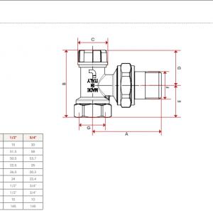 Itap 3/8'' DN10 10 bar radiátorszelep torló sarok (3960038)
