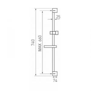 Novaservis zuhanyrúd szappantartóval és állítható zuhanytartóval (RAIL601,0)