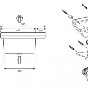 Pilozzo "50" rövid hátfalas műanyag falikút (2051)