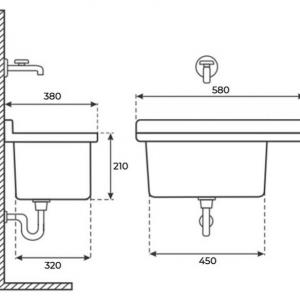 Pilozzo "60" rövid hátfalas műanyag falikút szappantartóval (2051B)