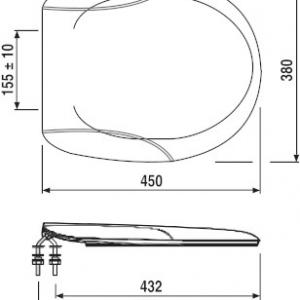 Sanit 1200 wc ülőke rozsdamentes zsanérral (56.051.01..0000)