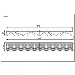 Styron folyóka 1m fekete műanyag ráccsal (STY-900-M)
