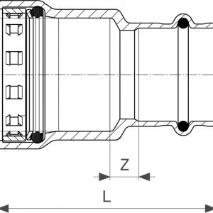 Viega Megapress átmeneti idom 15-1/2" (736255)