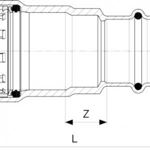 Viega Megapress átmeneti idom 28-1" (718800)