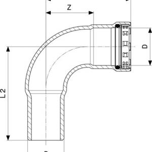 Viega Megapress-G könyök 2" KB (739546)