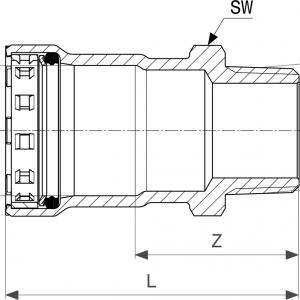 Viega Megapress-G menetes csatlakozó 3/4" K (738747)