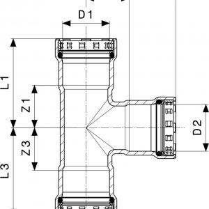 Viega Megapress-G T idom 1"-3/4"-1" gáz (739690)