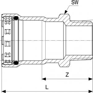 Viega Megapress menetes csatlakozó 15-1/2" KM (695279)